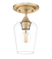 Joliet 1 Light 5.5" Flush Mount in Burnished Brass
