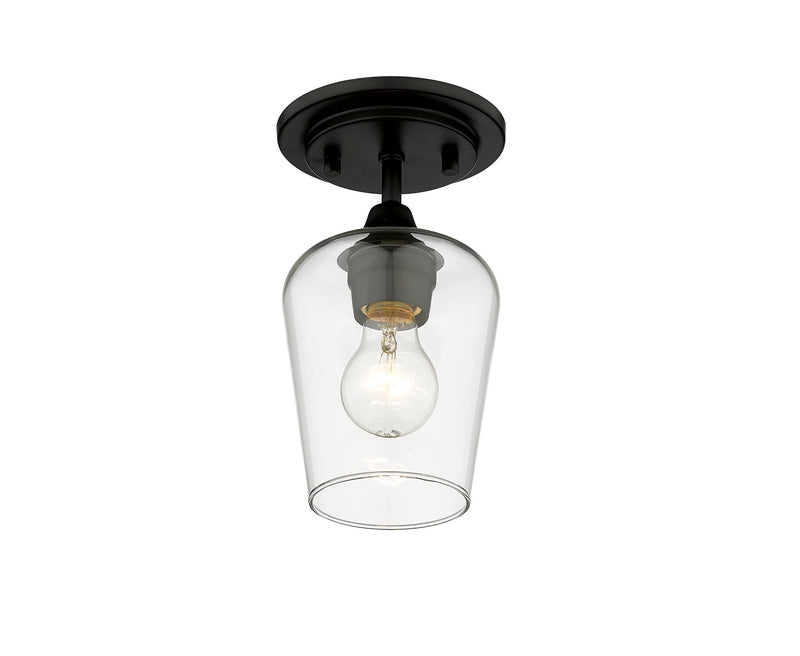 Joliet 1 Light 5.5" Flush Mount in Matte Black