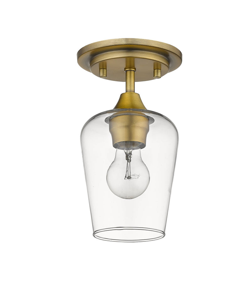 Joliet 1 Light 5.5" Flush Mount in Olde Brass