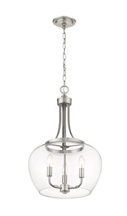 Joliet 3 Light 15.75" Pendant in Brushed Nickel