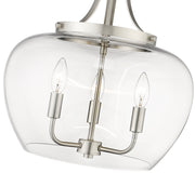 Joliet 3 Light 15.75" Pendant in Brushed Nickel