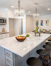 Joliet 3 Light 15.75" Pendant in Brushed Nickel in a room setting