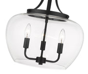 Joliet 3 Light 15.75" Pendant in Matte Black