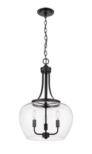 Joliet 3 Light 15.75" Pendant in Matte Black