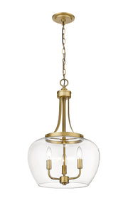 Joliet 3 Light 15.75" Pendant in Olde Brass