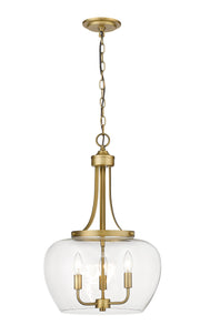 Joliet 3 Light 15.75" Pendant in Olde Brass