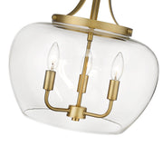 Joliet 3 Light 15.75" Pendant in Olde Brass