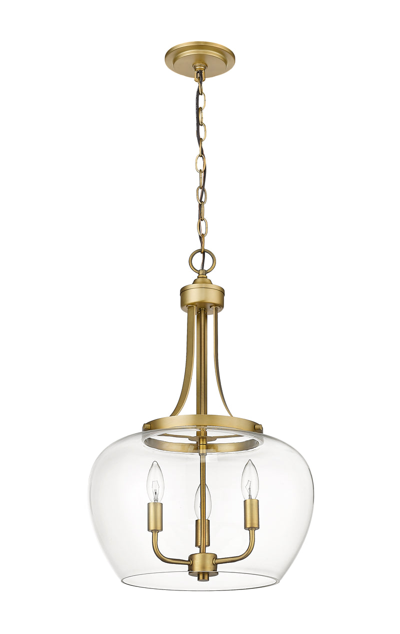 Joliet 3 Light 15.75" Pendant in Olde Brass