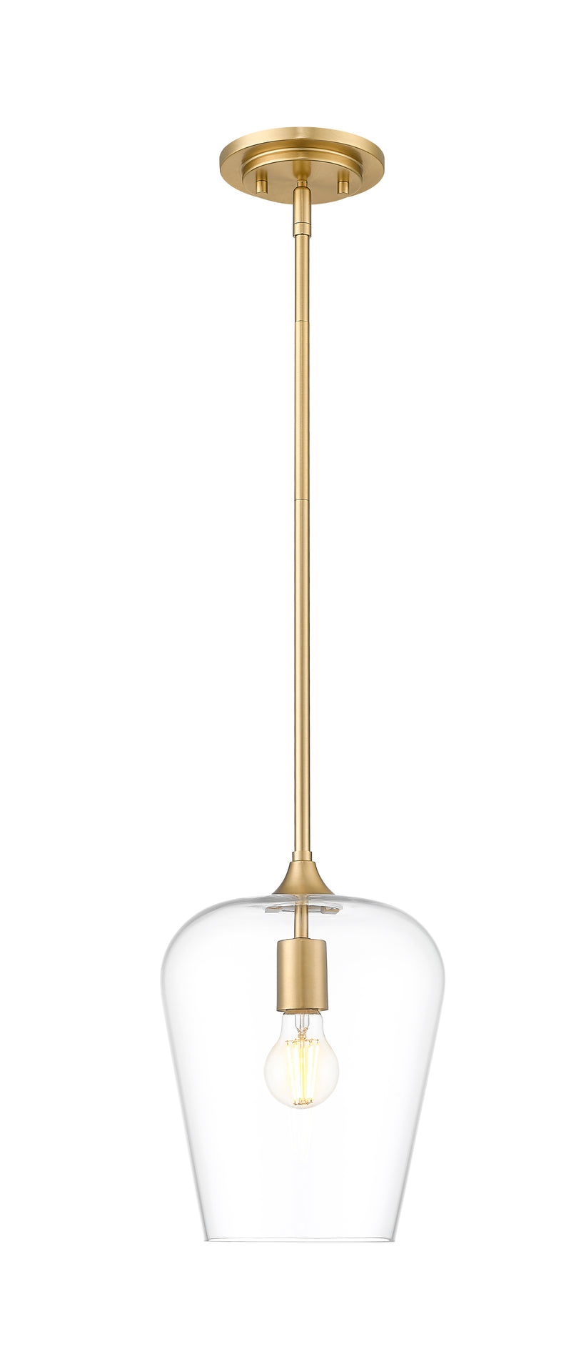 Joliet 1 Light 9" Pendant in Burnished Brass