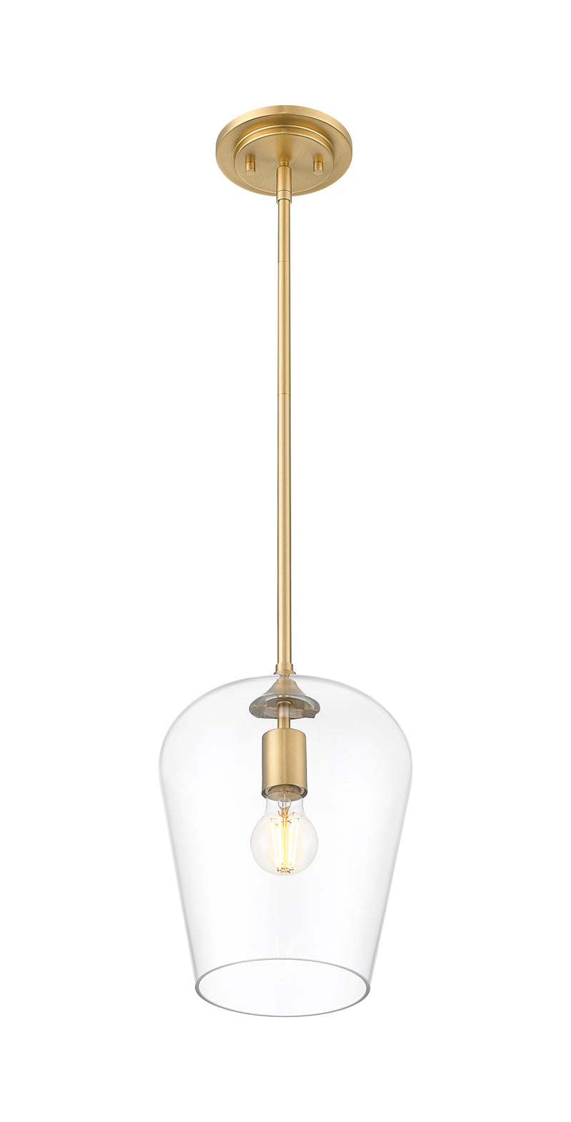 Joliet 1 Light 9" Pendant in Burnished Brass