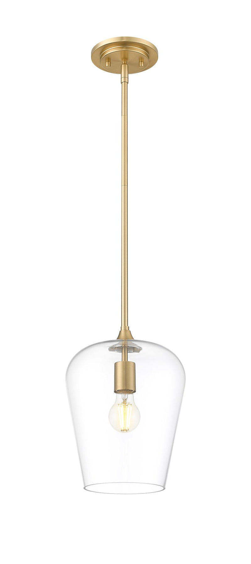 Joliet 1 Light 9" Pendant in Burnished Brass
