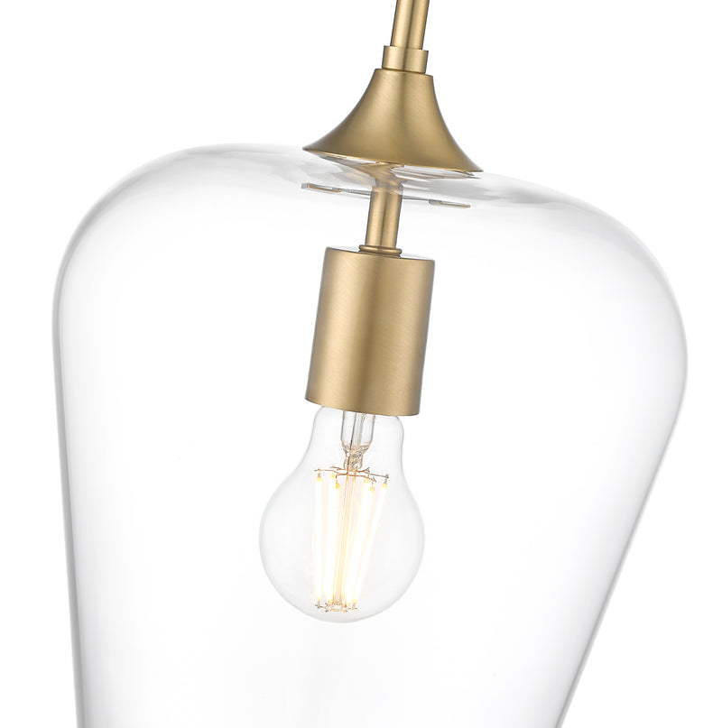Joliet 1 Light 9" Pendant in Burnished Brass