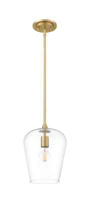 Joliet 1 Light 9" Pendant in Burnished Brass