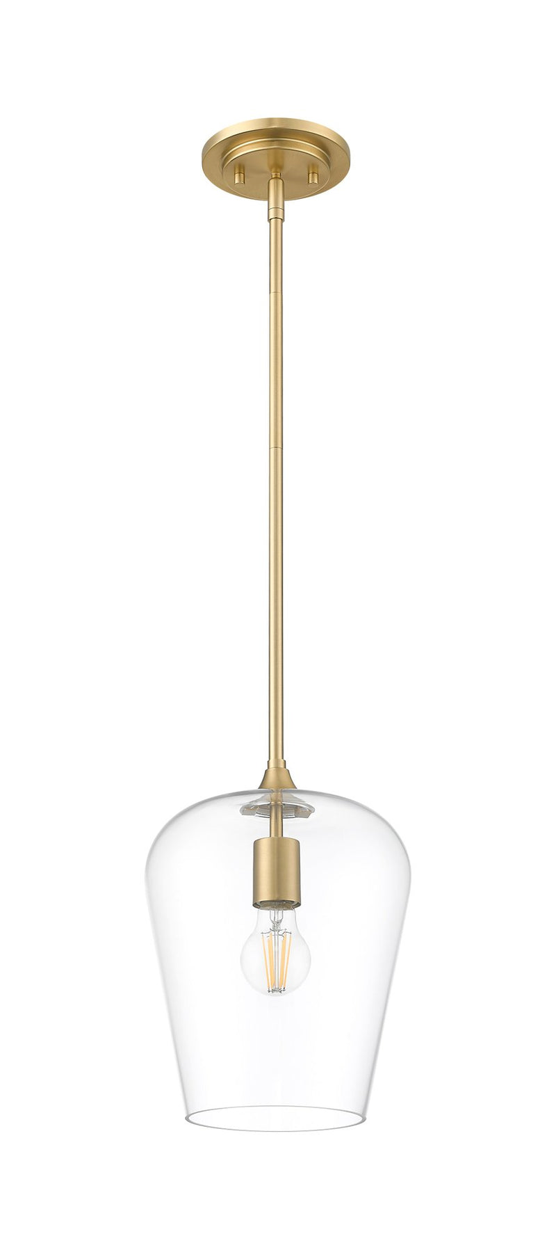 Joliet 1 Light 9" Pendant in Burnished Brass