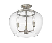 Joliet 3 Light 15.75" Semi Flush Mount in Brushed Nickel
