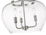 Joliet 3 Light 15.75" Semi Flush Mount in Brushed Nickel