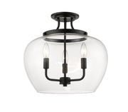 Joliet 3 Light 15.75" Semi Flush Mount in Matte Black