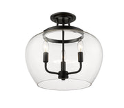 Joliet 3 Light 15.75" Semi Flush Mount in Matte Black