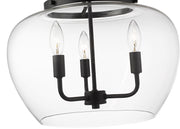 Joliet 3 Light 15.75" Semi Flush Mount in Matte Black