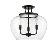 Joliet 3 Light 15.75" Semi Flush Mount in Matte Black