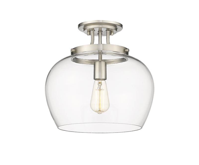 Joliet 1 Light 13" Semi Flush Mount in Brushed Nickel