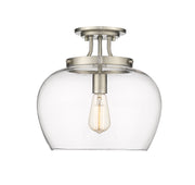 Joliet 1 Light 13" Semi Flush Mount in Brushed Nickel