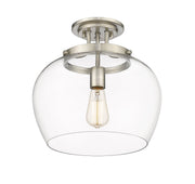 Joliet 1 Light 13" Semi Flush Mount in Brushed Nickel