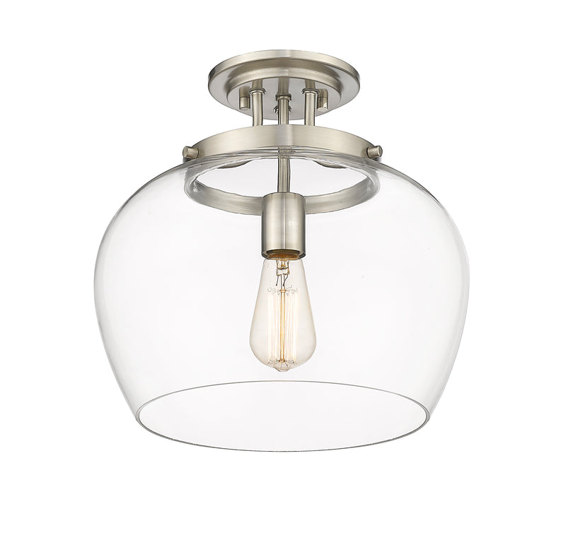 Joliet 1 Light 13" Semi Flush Mount in Brushed Nickel