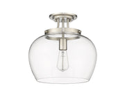 Joliet 1 Light 13" Semi Flush Mount in Brushed Nickel
