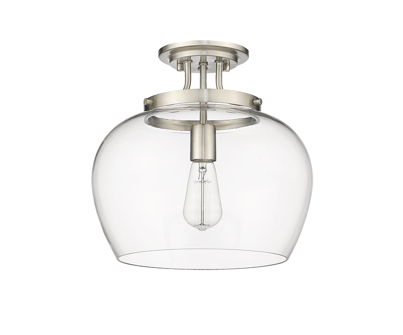 Joliet 1 Light 13" Semi Flush Mount in Brushed Nickel