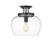 Joliet 1 Light 13" Semi Flush Mount in Matte Black