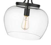Joliet 1 Light 13" Semi Flush Mount in Matte Black