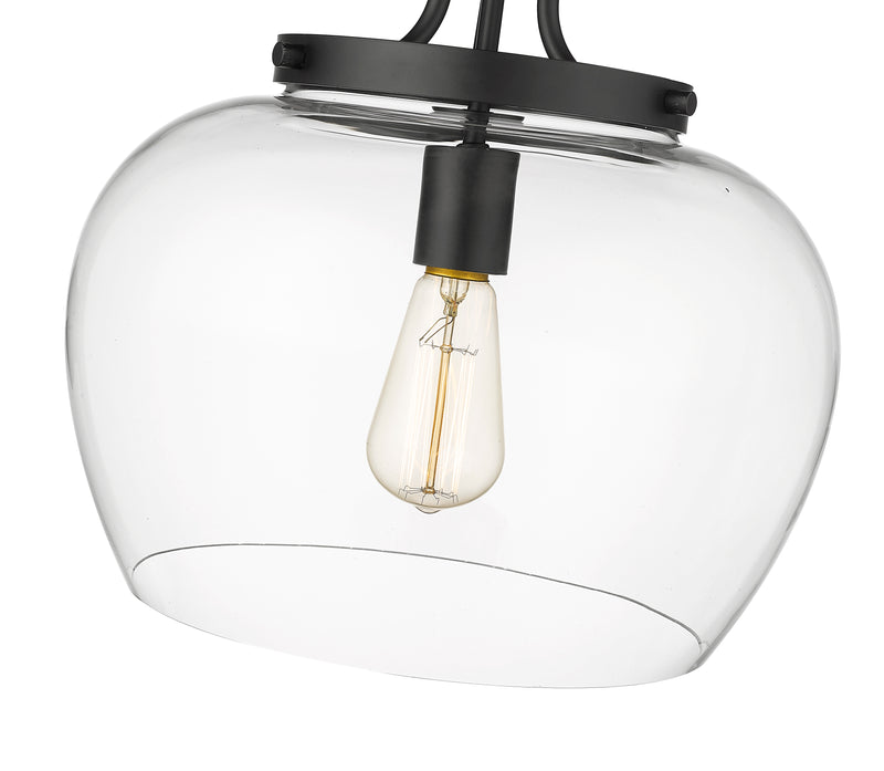 Joliet 1 Light 13" Semi Flush Mount in Matte Black
