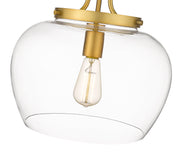 Joliet 1 Light 13" Semi Flush Mount in Olde Brass