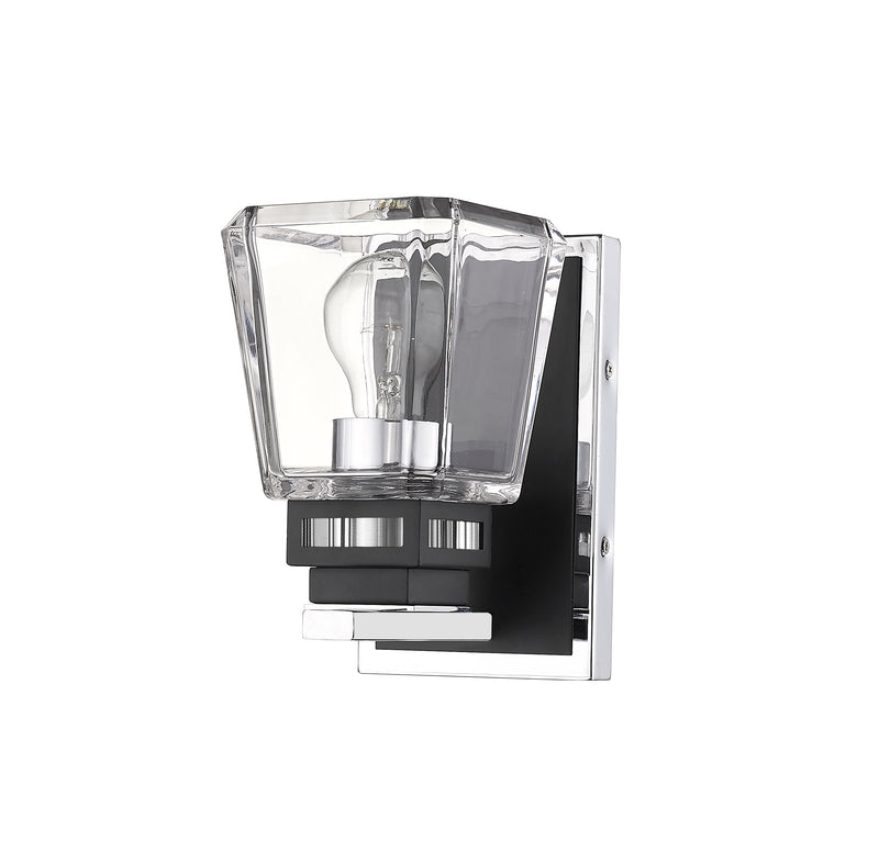 Jackson 1 Light 4.75" Wall Sconce in Chrome + Matte Black