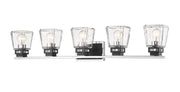 Jackson 5 Light 42.25" Vanity in Chrome + Matte Black