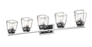 Jackson 5 Light 42.25" Vanity in Chrome + Matte Black