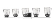 Jackson 5 Light 42.25" Vanity in Chrome + Matte Black