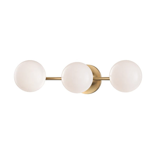 Fleming 3-Light Bath Vanity Light in Aged Brass