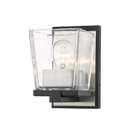 Bleeker Street 1 Light 5" Wall Sconce in Matte Black + Brushed Nickel