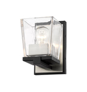 Bleeker Street 1 Light 5" Wall Sconce in Matte Black + Brushed Nickel