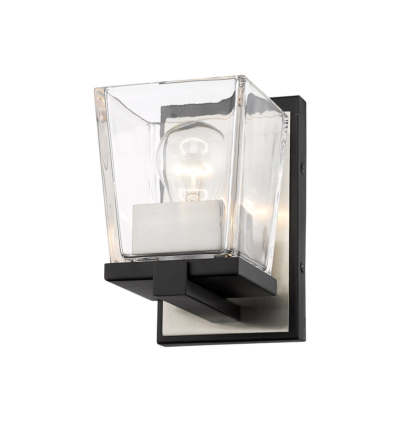 Bleeker Street 1 Light 5" Wall Sconce in Matte Black + Brushed Nickel