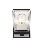 Bleeker Street 1 Light 5" Wall Sconce in Matte Black + Brushed Nickel