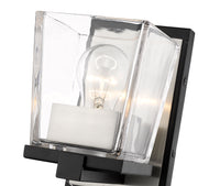 Bleeker Street 1 Light 5" Wall Sconce in Matte Black + Brushed Nickel