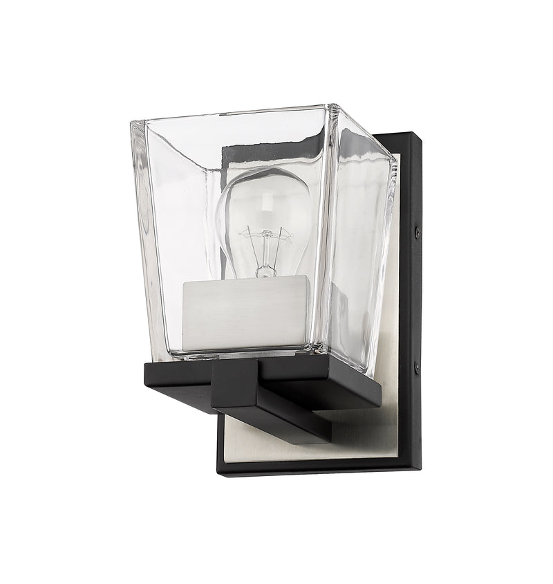Bleeker Street 1 Light 5" Wall Sconce in Matte Black + Brushed Nickel