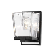 Bleeker Street 1 Light 5" Wall Sconce in Matte Black + Chrome