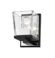 Bleeker Street 1 Light 5" Wall Sconce in Matte Black + Chrome