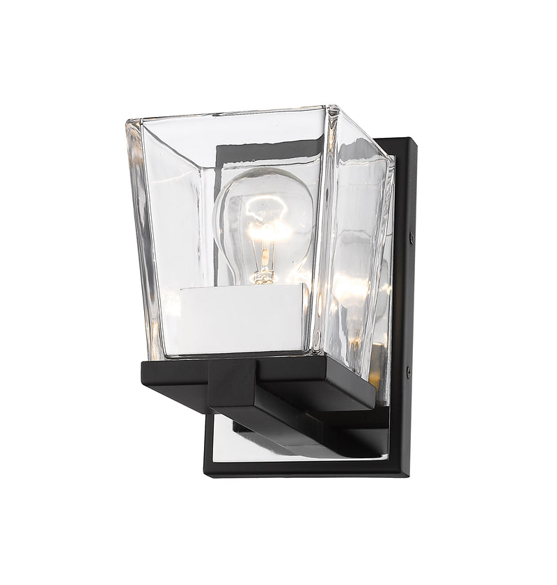 Bleeker Street 1 Light 5" Wall Sconce in Matte Black + Chrome