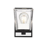 Bleeker Street 1 Light 5" Wall Sconce in Matte Black + Chrome