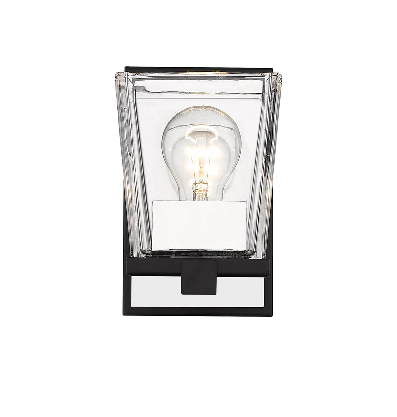 Bleeker Street 1 Light 5" Wall Sconce in Matte Black + Chrome